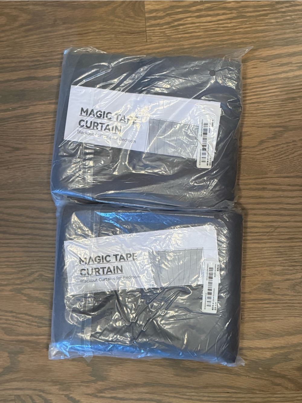 Pack of Two Dark Gray Curtains - Magic Tarp Curtain 59” x 78”